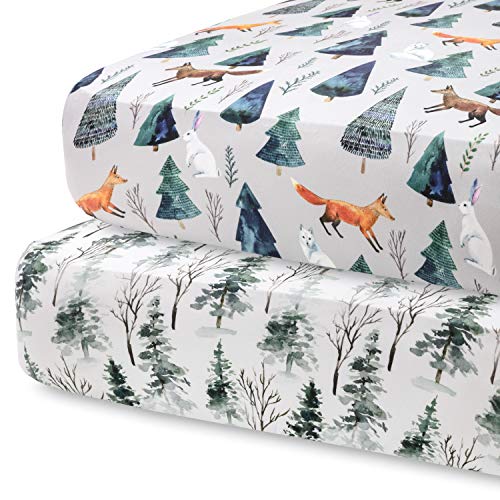 Pobi Baby 2-Pack Fitted Crib Sheets - Neutral Ultra-Soft Safe
