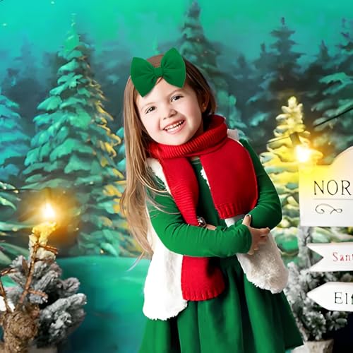 YanJie Christmas Bows Hairband for Baby Girls - 3 Pack Red White Green