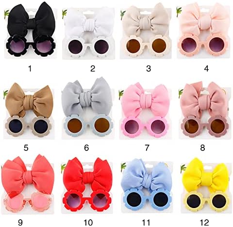 Surakey Kids Flower Sunglasses and Hairband Set