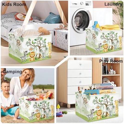 HUUMONSS Forest Animals Baby Laundry Hamper with Handle