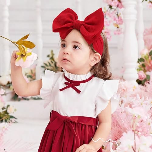 YanJie Baby Hair Bows Set in Pink Red Blue