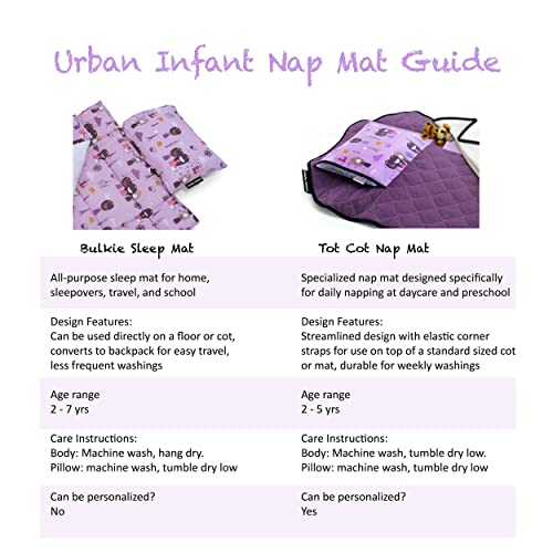 Urban Infant Tot Cot Nap Mat with Blanket and Pillow - Violet