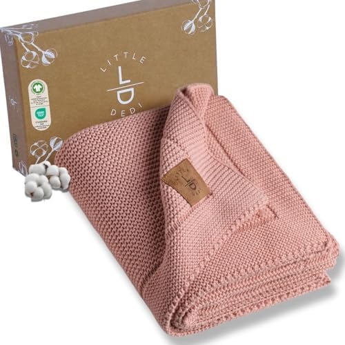 Little Dedi 100 Organic Cotton Baby Blanket - 30x40 Pink