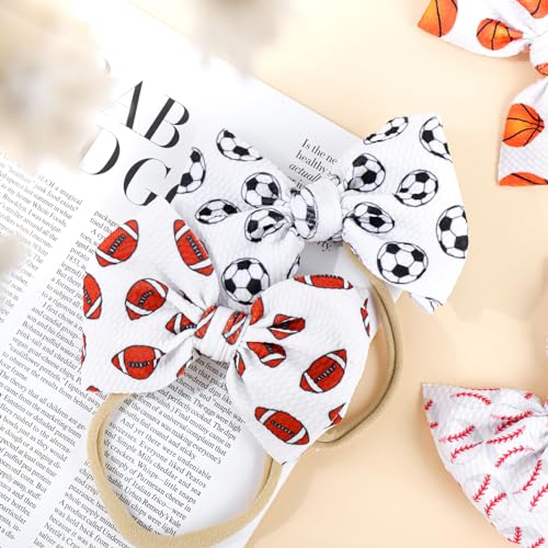 YanJie Baby Girls Hairband Set of 4 - Football Basketball Soccer Rugby