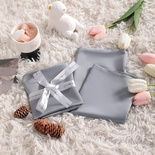 NTBAY Matte Satin Toddler Pillowcases - 2 Pack Silver Grey