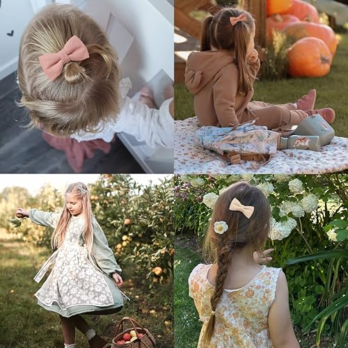 Fancy Clouds Baby Hair Clips with Bows 20pc Set 1