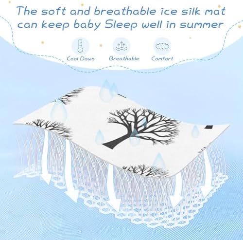 Cooling Black Tree Mattress Pad for Baby Toddler 28x52
