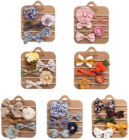 Surakey 5 Pieces Baby Girls Headbands with Bows