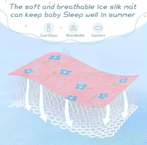 Cooling Baby Crib Mattress Pad 28x52 with Pink Background 1