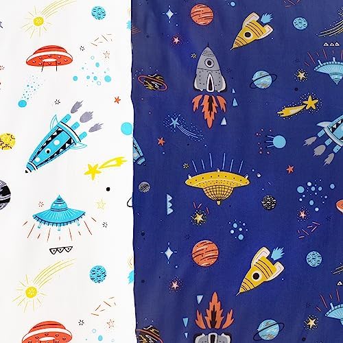 J-pinno Cartoon Rocket Crib Duvet Cover Set 100 Cotton