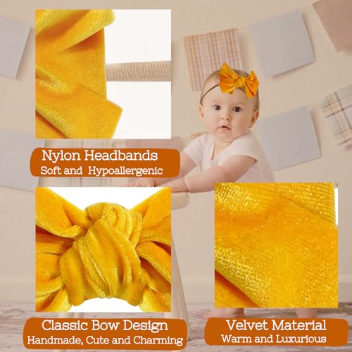 Muior 4 Pcs Baby Velvet Bow Headbands 1