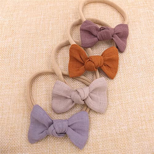 Linen Mini Bow Headband for Baby Toddler Newborn