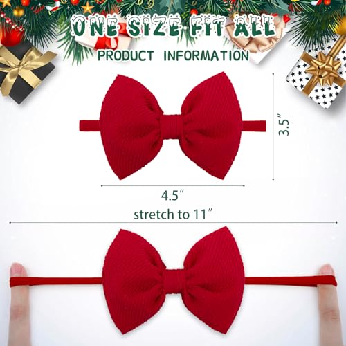 YanJie Christmas Bows Hairband for Baby Girls - 3 Pack Red White Green