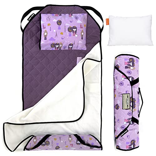 Urban Infant Tot Cot Nap Mat with Blanket and Pillow - Violet
