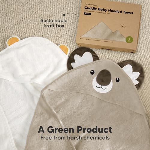 KeaBabies Bamboo Hooded Towel for Newborns - Alpaca Soft 35 x 35