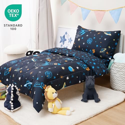 Davids Kids 4 Piece Toddler Bedding Set - Space Themed