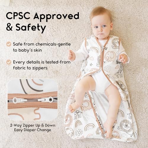 Yoofoss Baby Sleep Sack 0-6 Months 3 Pack 100 Cotton
