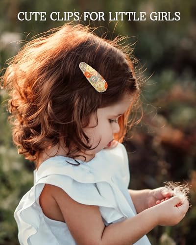 40 Pcs Baby Hair Clips with Floral Print