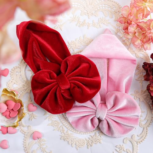 YanJie Velvet Bows Hairband - Soft Headbands for Baby Girls 2 Pack