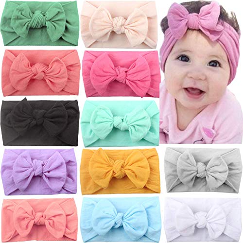 Baby Girls Bows Headbands 12Pcs Newborn Toddler Hair Accessories