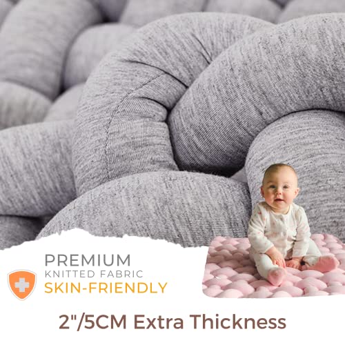 Wonder Space Knotted Braided Plush Mat - Grey