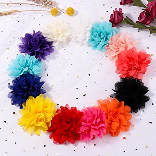 30pcs Baby Girls Alligator Hair Clips Chiffon Flower Barrettes