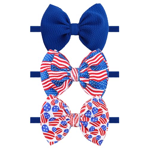 YanJie 4th of July Baby Headband Red Blue White Patriotic Hair Accessory