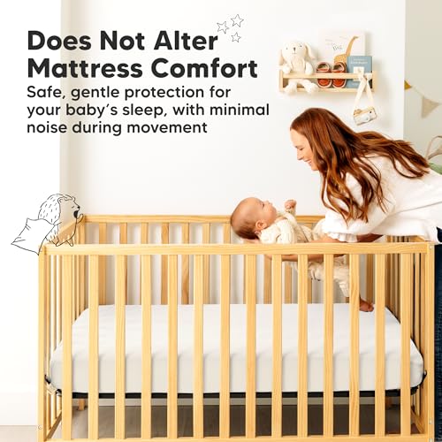 KeaBabies Waterproof Crib Mattress Protector - 2 Pack Quiet Baby Sheet Liner