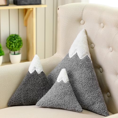 Shellwei 3 Pcs Mountain Shaped Sherpa Pillows