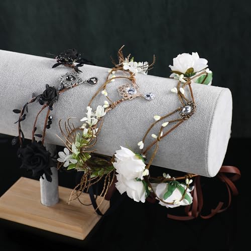 Renaissance Black Fairy Flower Crown for Women Girls