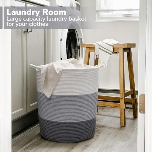 INDRESSME Cotton Rope Baby Hamper with 65L Capacity