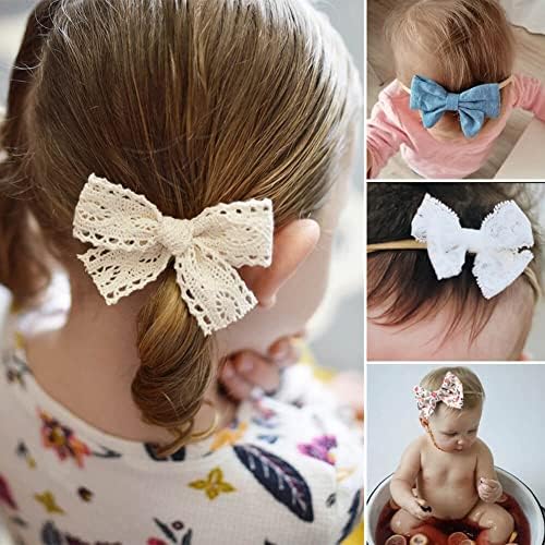 Surakey Baby Girl Headbands 12 Pack Floral Lace Hair Accessories