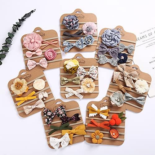 Surakey 5 Pieces Baby Girls Headbands with Bows