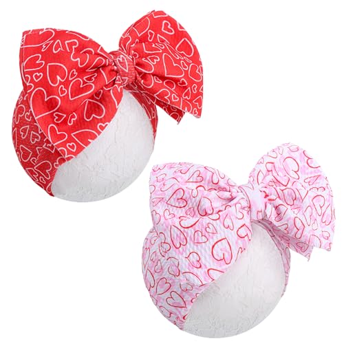 YanJie Valentines Tied Bow Hairband for Baby Girls