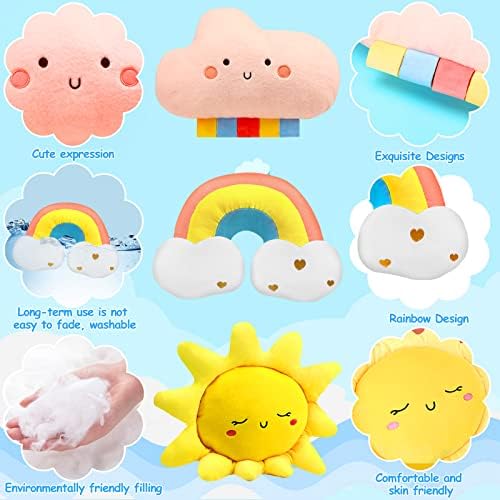 Queekay 3 Pcs Moon Star Cloud Plush Pillows