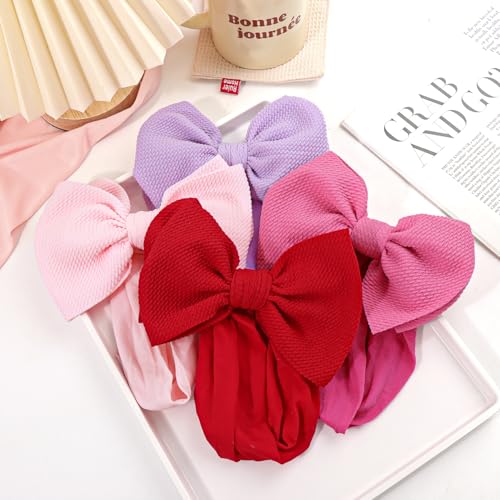 YanJie Baby Hair Bows Set in Pink Red Blue