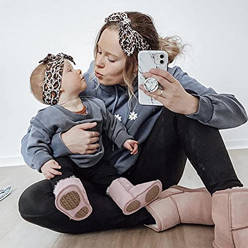 Cinaci 12 Pack Parent-Child Floral Print Rabbit Ear Bow Headbands