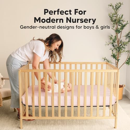 KeaBabies 2-Pack Waterproof Crib Sheets - Mist Rose