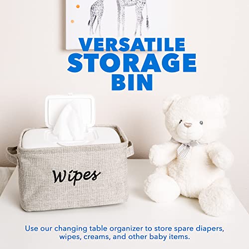 Dejaroo Wipes Newborn Essentials Linen Basket with Handle Grey