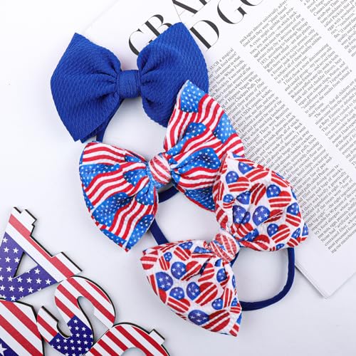 YanJie 4th of July Baby Headband Red Blue White Patriotic Hair Accessory