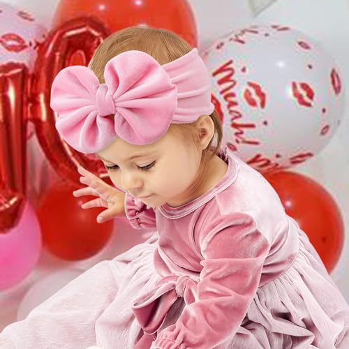 YanJie Velvet Bows Hairband - Soft Headbands for Baby Girls 2 Pack