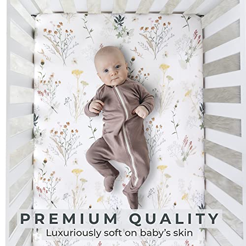 Pobibaby 2 Pack Wildflower Crib Sheets