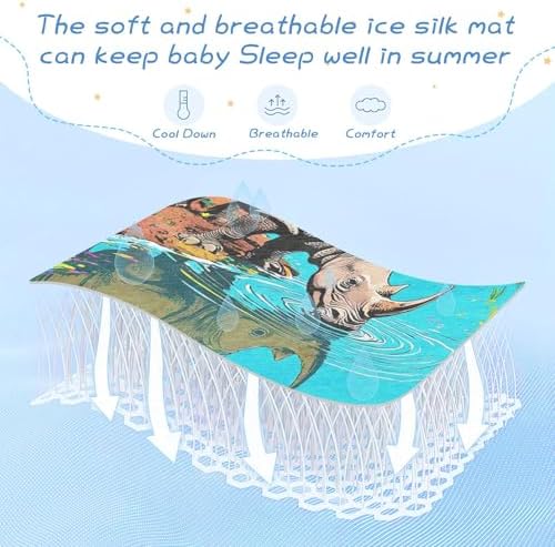 Rhino Cooling Mattress Pad for Baby 28x52in Waterproof Crib Bumper Pad