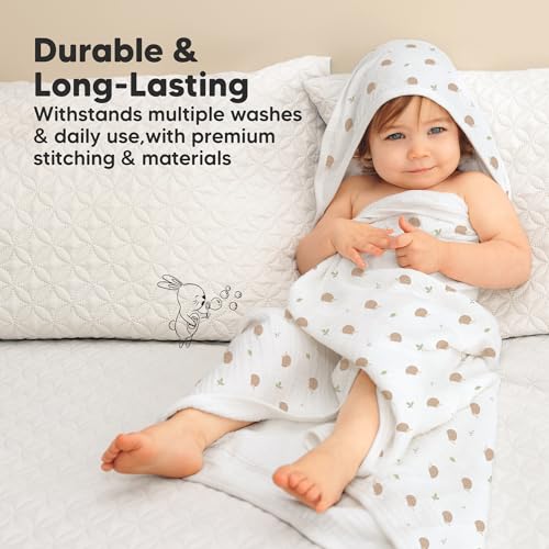 KeaBabies Muslin Baby Towels with Hood for Newborns and Toddlers