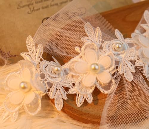 Bethynas Soft Lace Pearl Baby Headband