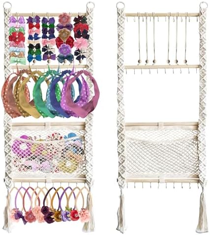 Handmade Macrame Headband Organizer for Girls