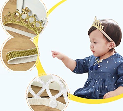DANMY Baby Girl Elastic Headband with Glitter and Rhinestone 1
