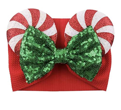 CLGIFT Minnie Ears Hairband - Peppermint Candy Style Handmade for BabyToddler Girls