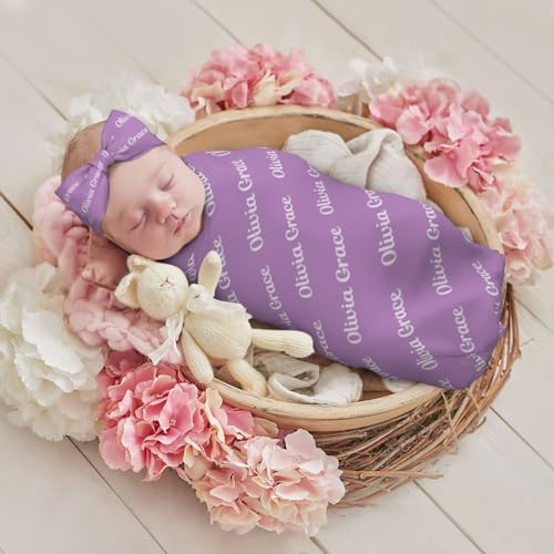 Personalized Baby Swaddle Blanket with Name - Custom Design for Newborns