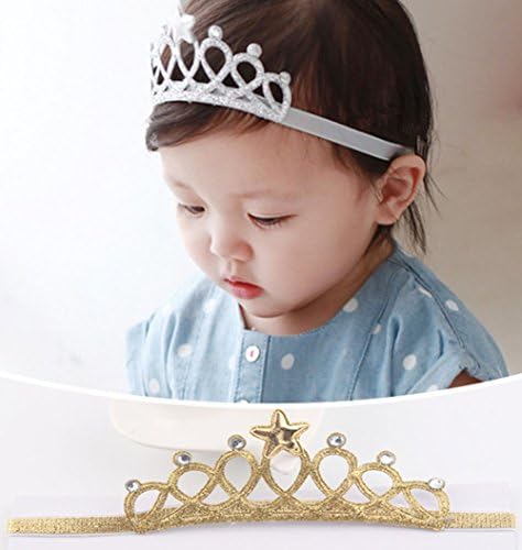 DANMY Baby Girl Elastic Headband with Glitter and Rhinestone 1
